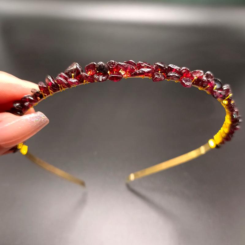 

Ободки для волос с натуральным камнем и кристаллами для женщин, модные обручи для волос, повязка на голову для невесты, аксессуары для волос LM