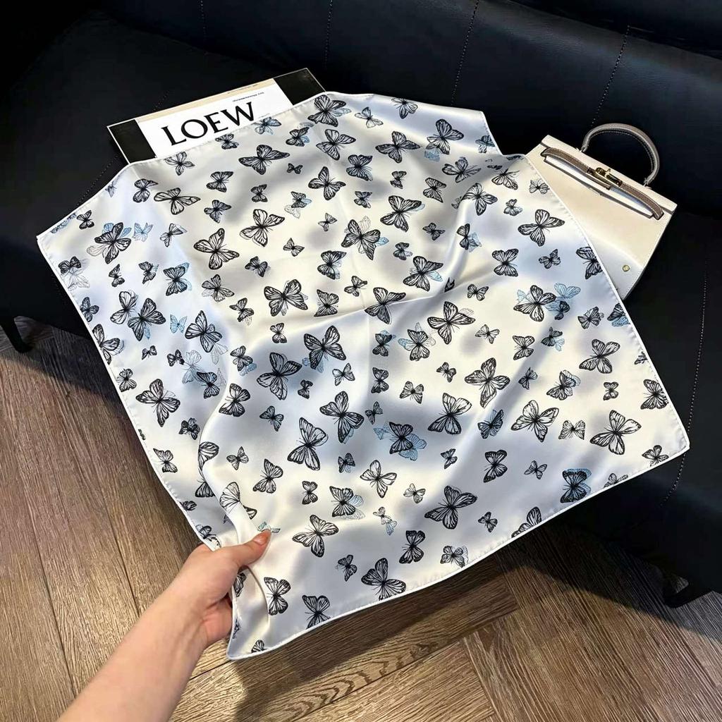 New silk satin 71 * 71 square scarf versatile foreign style simulation silk scarf middle-aged and elderly decorative scarf neck protection silk scarf