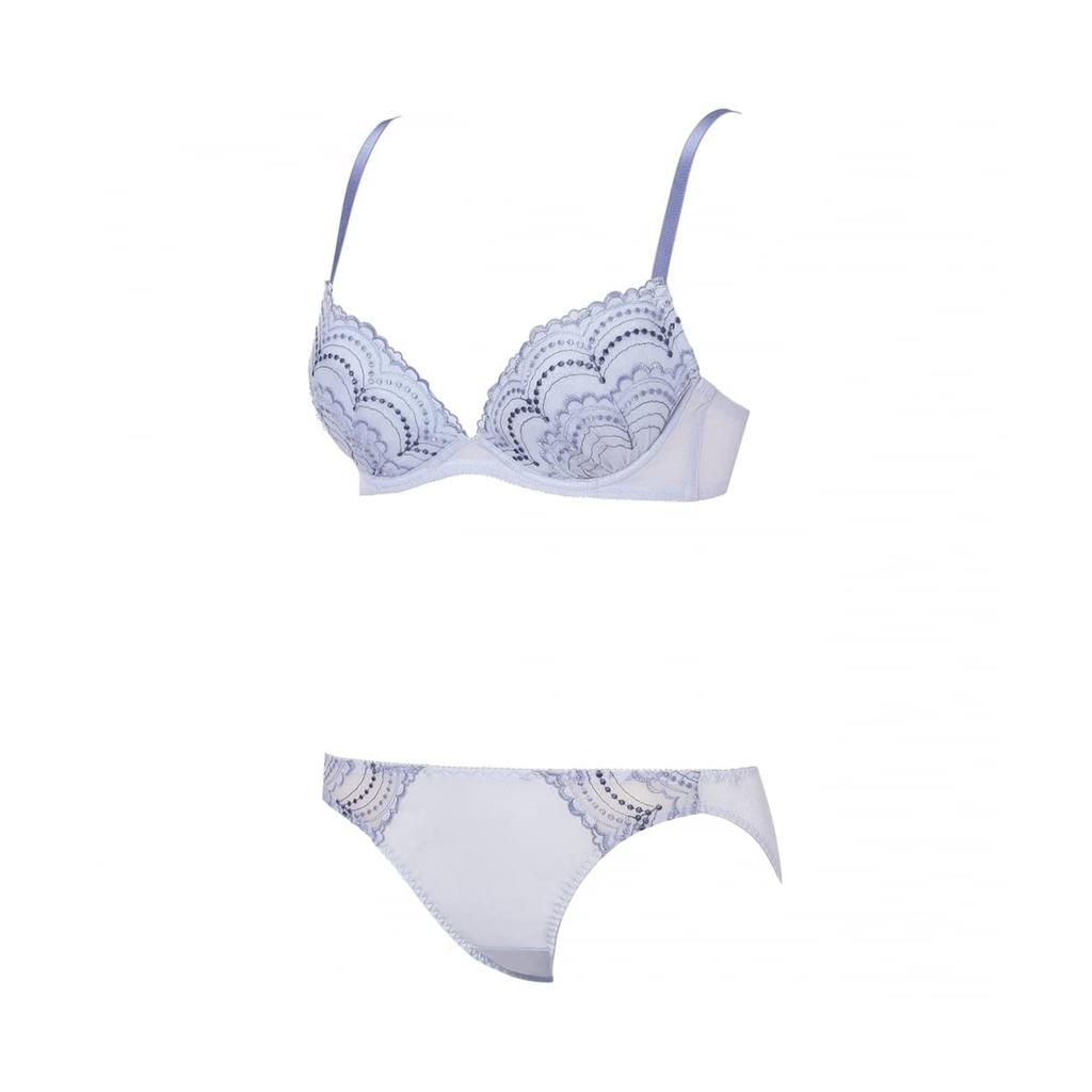 AMOSTYLE BY Triumph Entry Collection Bra Panty Set M019 C65M Push-Up & (Romantic Trim) Women's (Pink)