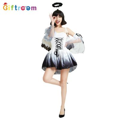 Carnival Festival Party Show Costume White Angel Witch RPG Uniform Temptation
