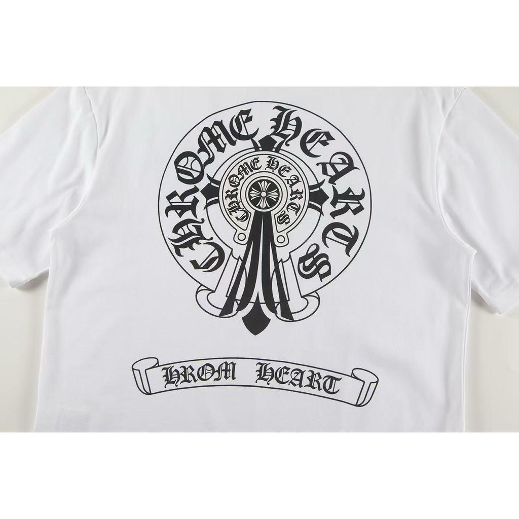W353 CHROME HEARTS 2025 Summer New High Quality Cotton Round Neck Loose Large Size Men's and Women's T-shirt Couple T-shirt