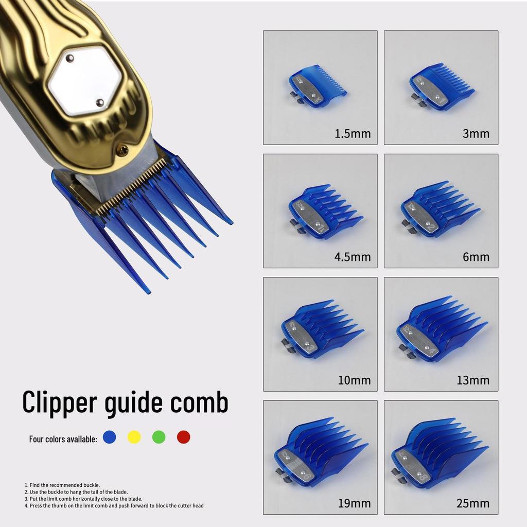Colored Plastic Hair Clipper Comb Set - Trimmer Accessories for Salon Styling