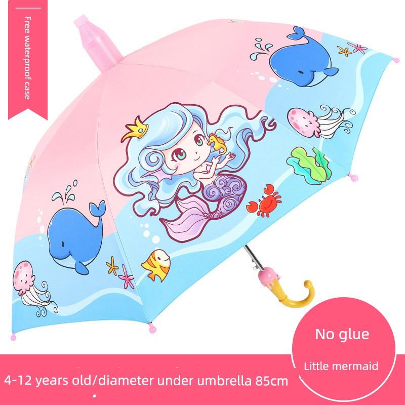 Children's Umbrella for Kids, Elementary School Students, Boys and Girls, Dual-Use Sun and Rain Umbrella, Black Coating, Back-To-School Season, Sun