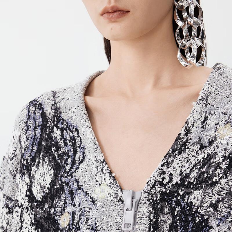 JNBY 2025 Spring Loose-Fit V-Neck Cardigan