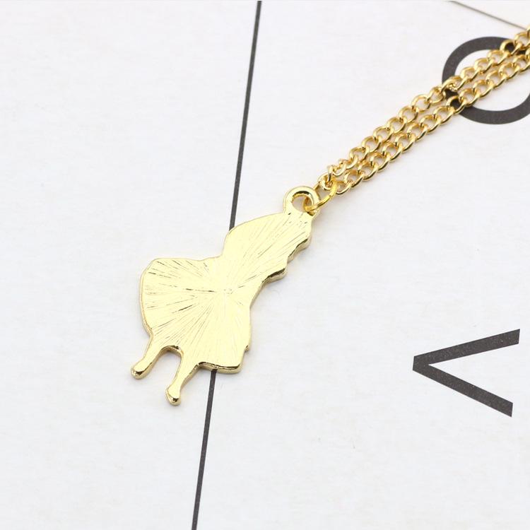 Cute Alloy Cartoon Alice Necklace Creative Colorful Clock Pendant Gifts for Female