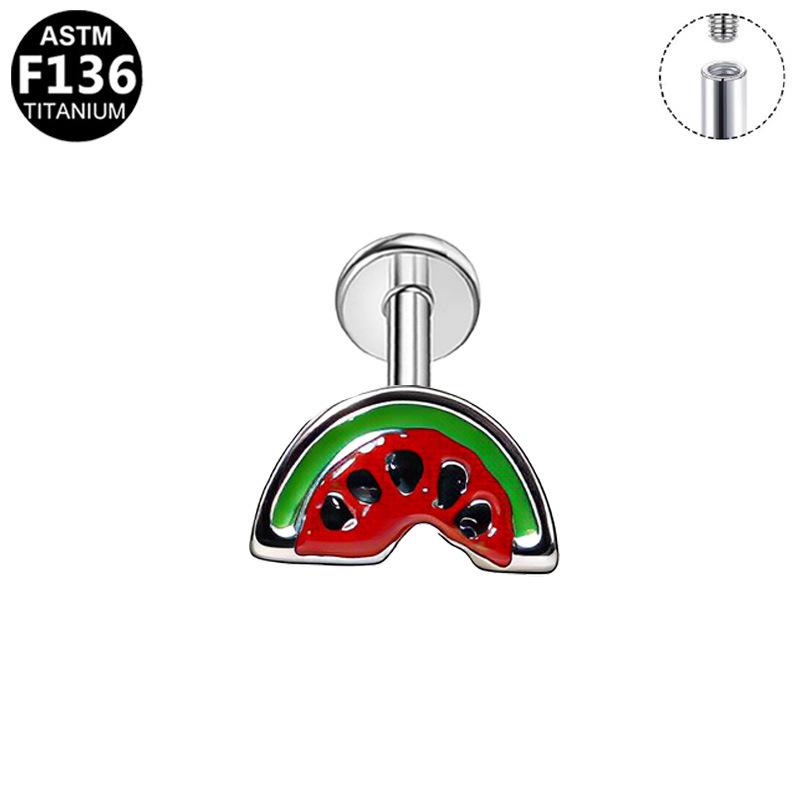 G23 Titanium Alloy Fashionable Medical Grade Strawberry Ear Studs with Internal Thread