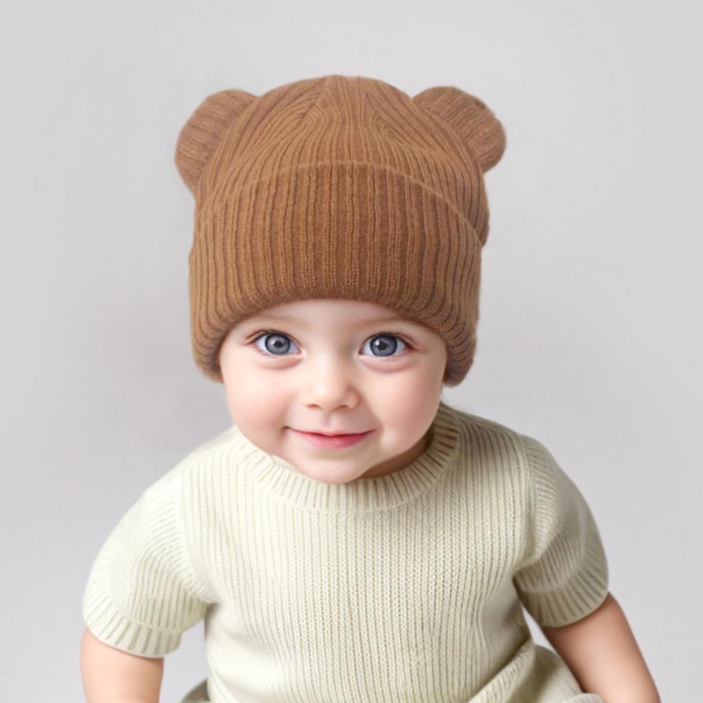 Infant Knitted Hat With Windproof Warmth For Spring Autumn Baby Girls