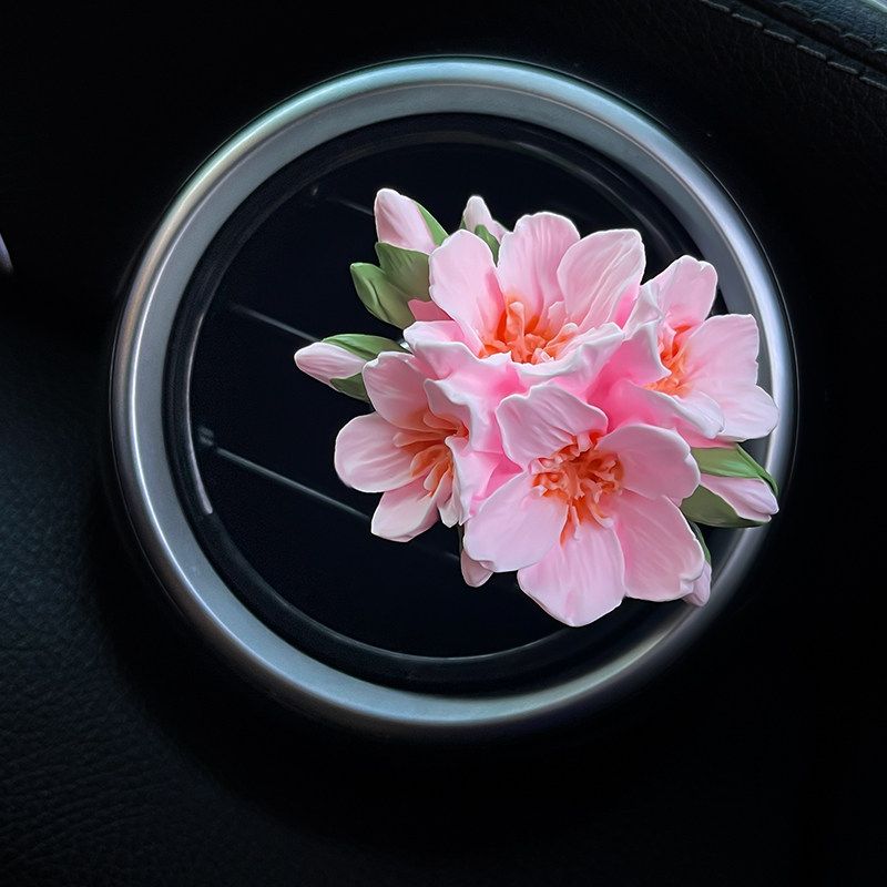 

Summer Car Air Freshener Gypsum Car Vent Decoration Flower Car Interior Ornament Diffuser Stone for Women Pink Sakura [Free 1 Bottle of Essence] Floral tone