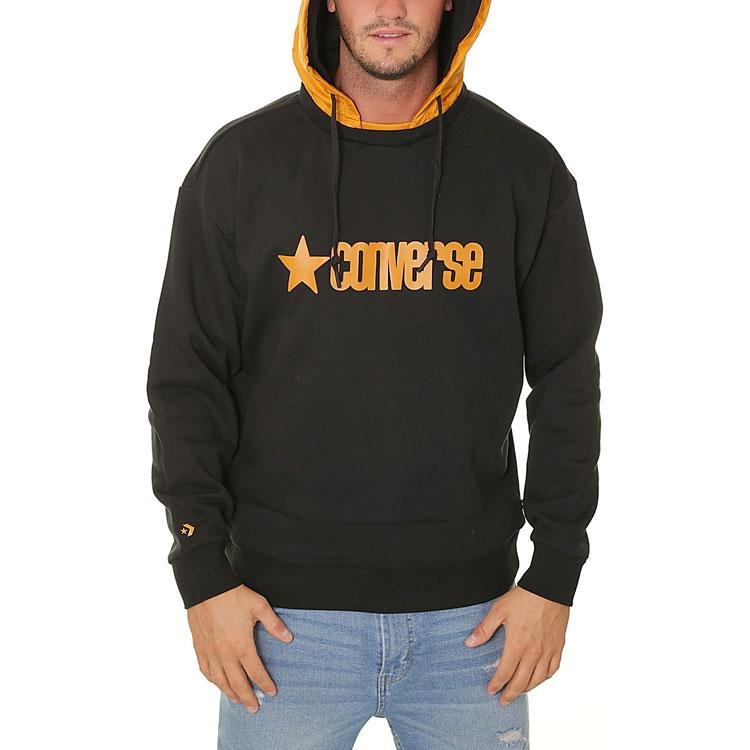 Converse Sweatshirts Men's Black Hooded Moderate Regular 10019968-A01