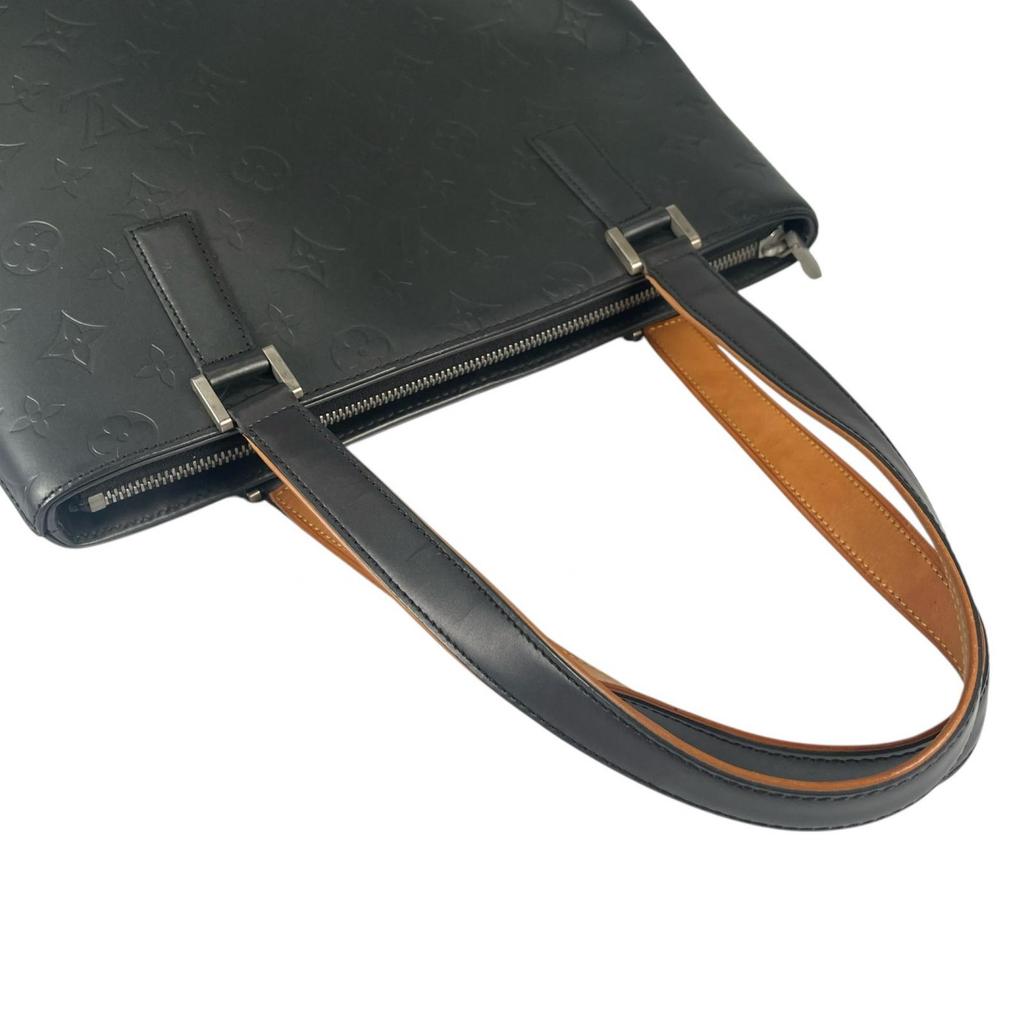 Louis Vuitton Stockon M55112 Handbag Black Women Used