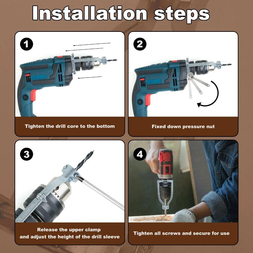 Portable Square Hole Drill Fixed Bracket Sturdy Drill Bit Adapter  for Drill Machine