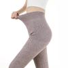 Damen Übergröße Schwarze Woll-Kaschmir-gefütterte Hose - Warm, Dick, Basisschicht für Herbst/Winter