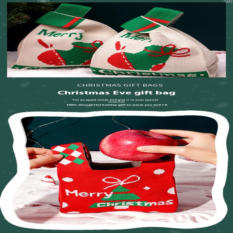 Christmas Gift Bags Xmas Santa Sacks Packaging Knitted Storage Bag Merry Christmas Kids Candy Bag Home Decor Christms Decoration