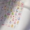 Fruit Strawberry Apple Cherry Colorful Candy Cute Rabbit Paw Popsicle Jelly 5D Nail Art Sticker Self Adhesive Manicure Decal DIY