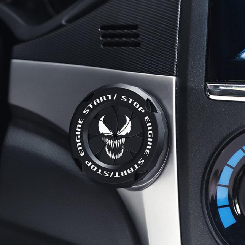 Car Ignition Switch Cover One-touch Start Button Rotating Protective Cap,Motorcycle Start Stop Ring Decoration Interior Sticker