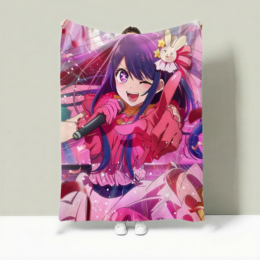 Anime O-Oshi no Ko Throw Lightweight 240g Flannel Blanket Soft Skin-friendly for Summer Cooling 75cmx90cm