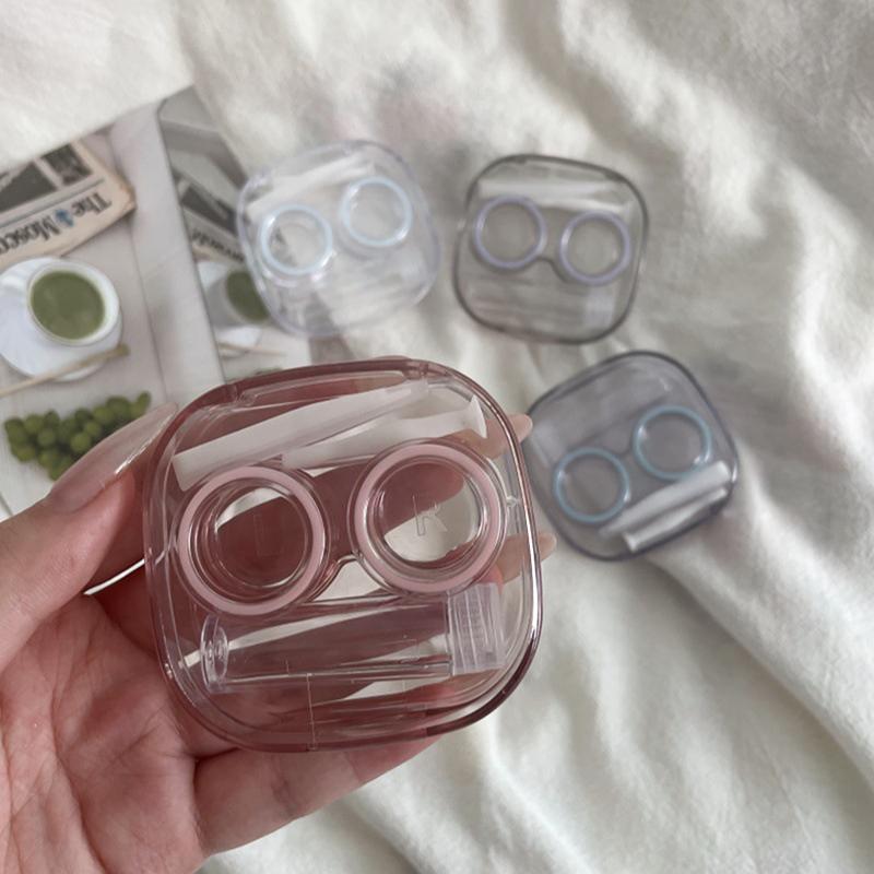 Kobiety Dziewczyny Okulary Kosmetyczne Soczewki Kontaktowe Pudełko Etui na Soczewki Kontaktowe Do Pielęgnacji Oczu Uchwyt Podróżny Pojemnik Akcesoria Podróżne