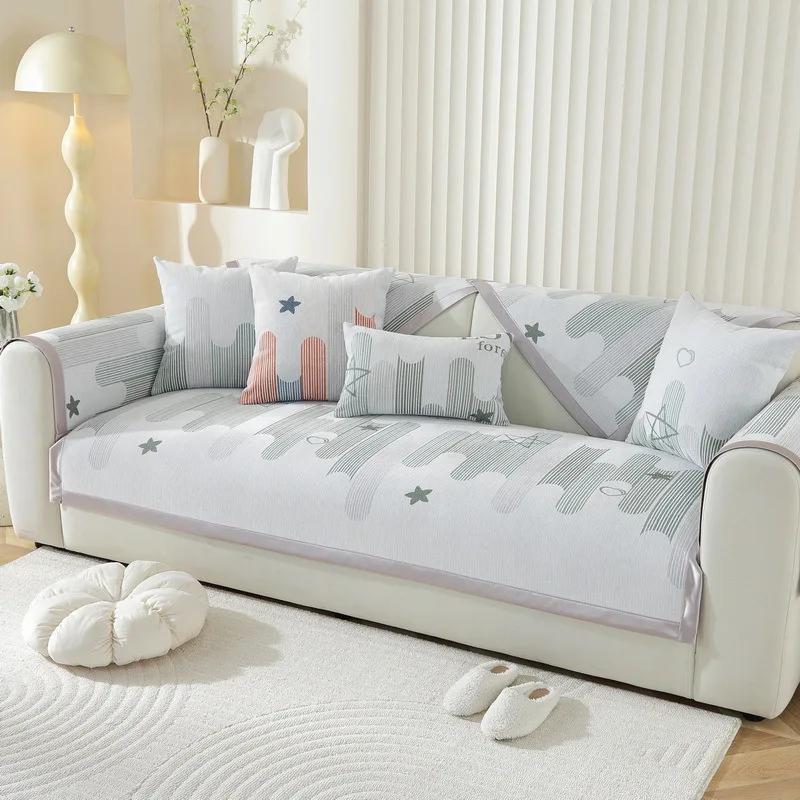 

Подушка для дивана из шенилла для гостиной, нескользящее полотенце для дивана, чехол для дивана, одеяло для углового дивана, подушка для сиденья, защита дома, декор Pillowcase 30x50 1pc