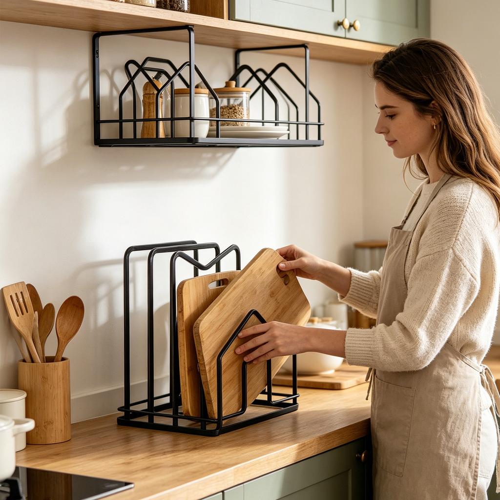 Kitchen Multifunctional Pot Cover Rack, Kitchenware Filter Storage Rack, Cutting Board Storage Rack, Cutting Board Rack, Material