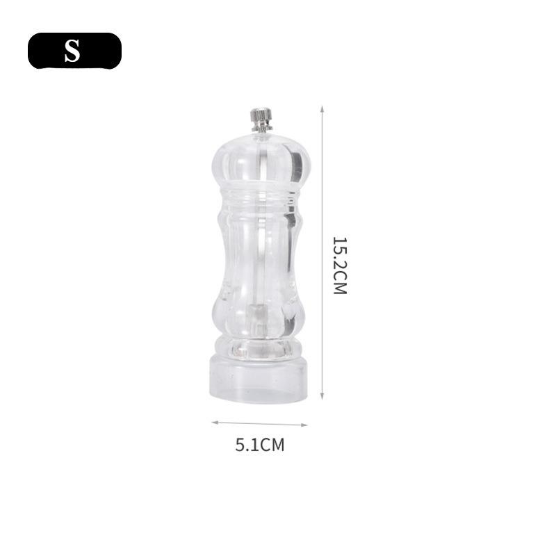 Acrylic Pepper Grinder Manual Pepper Mill Adjustable Coarseness Ceramic Seasoning Jar Multisize Portable Kitchen Cooking Tools