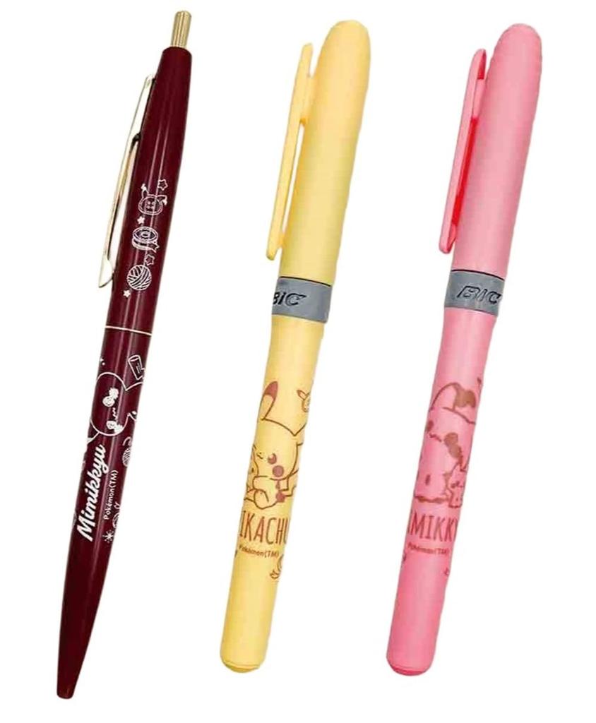 Marimo Craft PokePeace Plush Series Ballpoint Pen & Marker Set (2-Piece Set) - Ballpoint Pen 13mm Diameter, 139mm Total Length Marker Pen 15.2mm