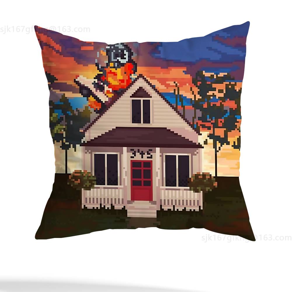 L-Lovejoy Wilbur Pillow Case Square Double-Sided Printing Short Plush Sofa Cushion Cover Bedroom Bedside Pillow