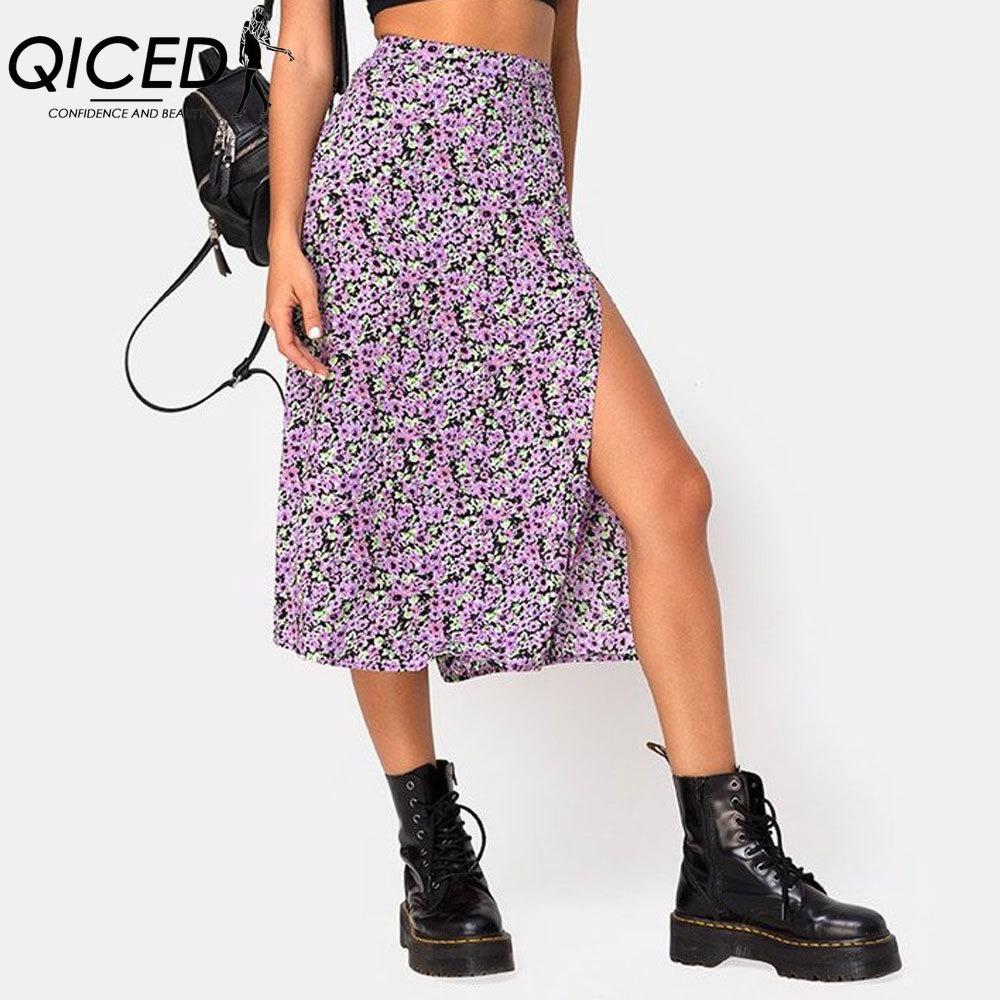 QICED Damenmode Lässig Sommer Frühling Rock