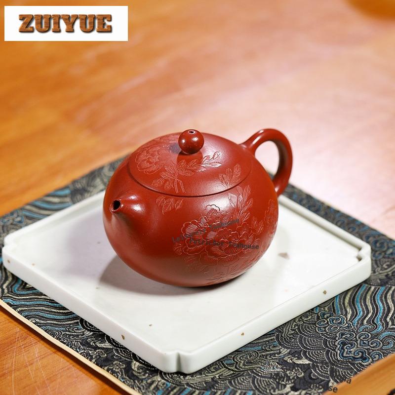 270ml Boutique Yixing Purple Clay Teapots Handmade Xishi Pot Raw Ore Dahongpao Mud Tea Infuser Kettle Zisha Tea Set Collection