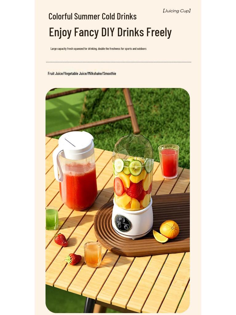 Portable USB-Charging Juicer Cup for Ice Crushing and Outdoor Travel