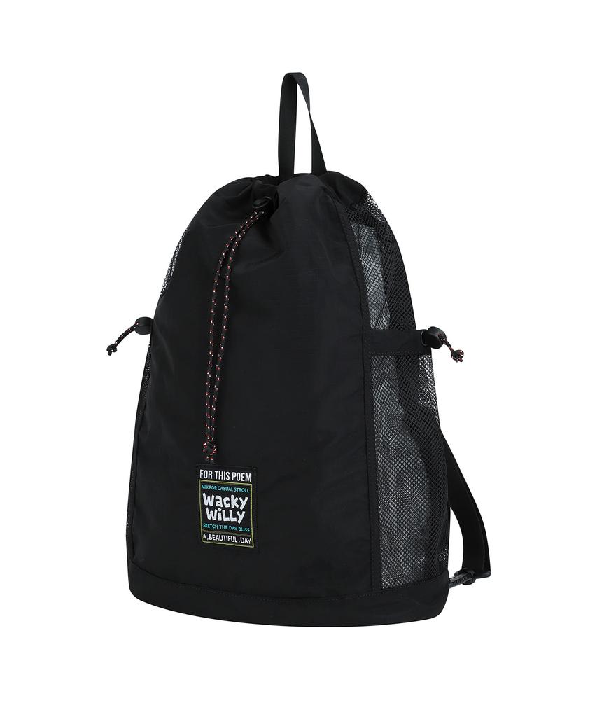Wacky Willy Leo String Draw Backpack Black