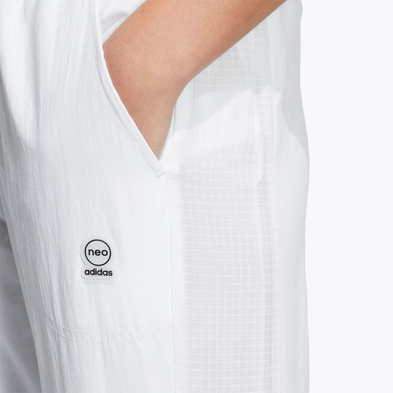 Adidas Neo Solid Color Logo Stripe Casual Woven Track Pants Women Bottoms White HF7275