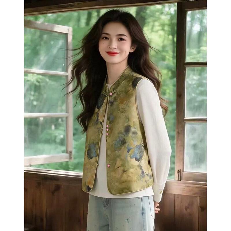 Demana Women s Guofeng Sleeveless Vest M
