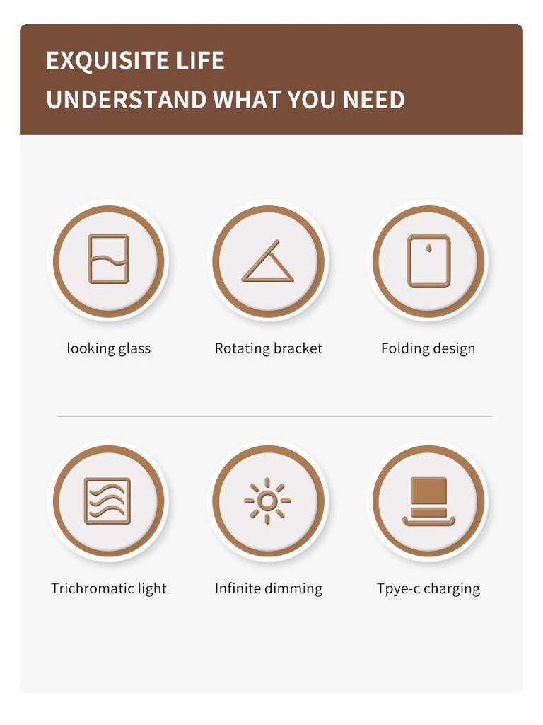 Portable Rechargeable LED Makeup Mirror: Foldable Vanity with Light & Leather Case