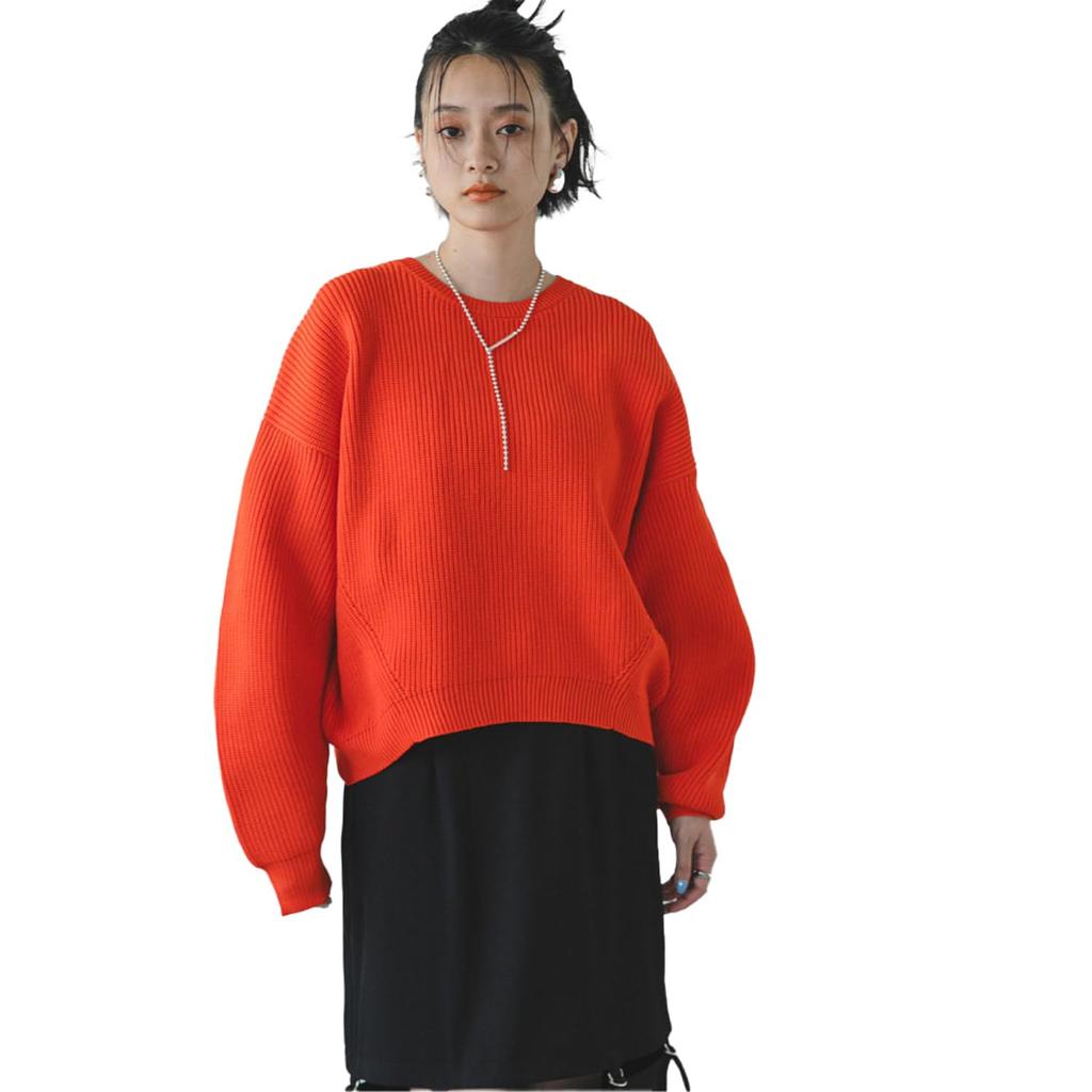 Yumetenbo (Yumetenbo) Women's Long Sleeve Cardboard Knit Top, Fall, Spring, Winter