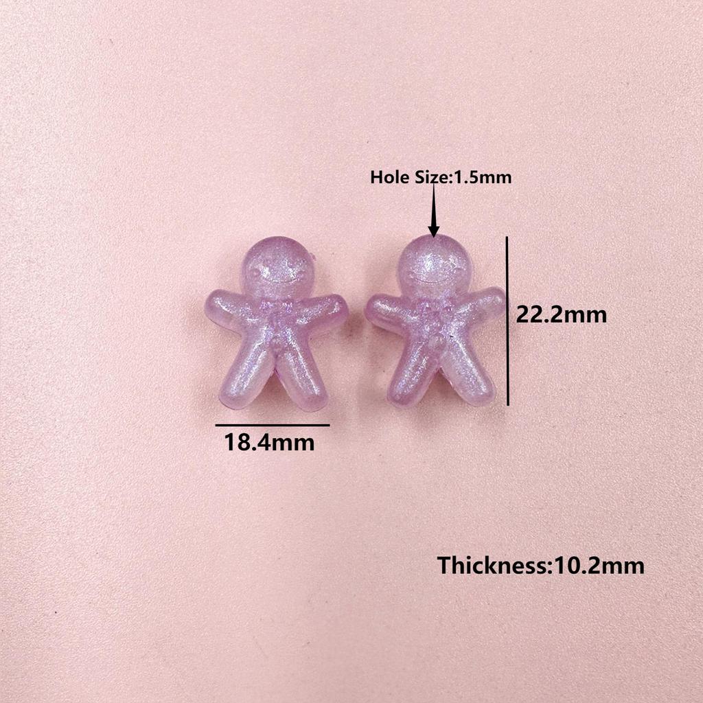 10Pcs DIY 18.4*22.2mm Loose Bead Creative Cartoon Character Cute Cartoon Acrylic Snowman Gifts Fashion Accessories
