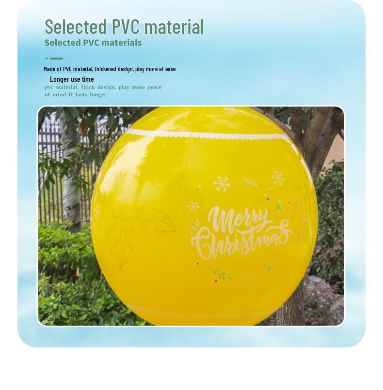 Outdoor PVC Inflatable Christmas Ball with Hanging Lantern for Courtyard Decoration