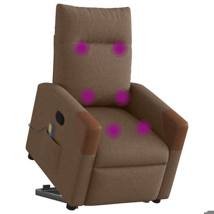 VidaXL Reclining Massage Armchair Brown Fabric 3324017
