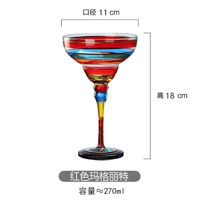 Handmade Colorful Cocktail Cup Margarita Europe Goblet Cup Champagne Cup Creative WineGlasses Home Bar WeddingParty Wine Glasses