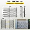 Double Folding Security Gate, 6-1/2' H X 12' W Folding Door Gate, Steel Accordion Security Gate, Flexible Expanding Security Gate, 360° Rolling