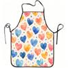 1pc Colorful Watercolor Hearts Print Apron, Durable And Easy To Clean, Adjustable Waistband, Polyester Material, for Kitchen Cooking, Gardening, Orcha