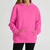 Women's casual long-sleeved solid color hooded sweatshirt
