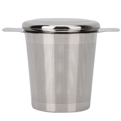 Tea Leaf/Coffee Filter, Stainless Steel Tea Residual Strainer Filter Mesh with Cover and Handle