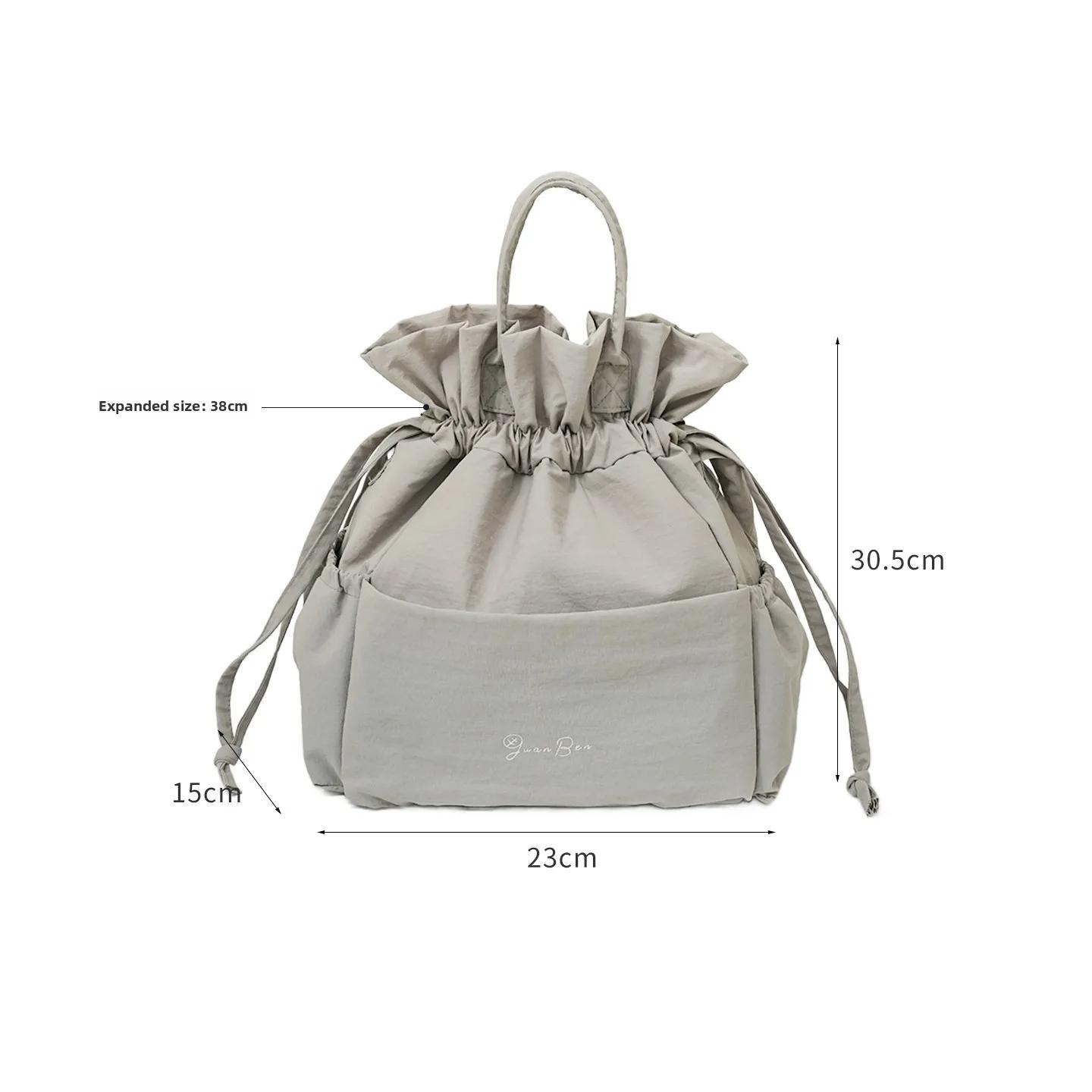 

Large Capaci Thermal Lunch Box Bag Dstring Handbag Commuting Portable Office Workers School Students Lightweight Bento Bag сірий колір