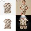 Boys Summer Outfit Cotton Short Sleeve Tshirt And Shorts Set For Kids Ages 3 To 8