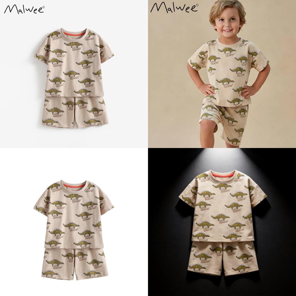 Boys Summer Outfit Cotton Short Sleeve Tshirt And Shorts Set For Kids Ages 3 To 8
