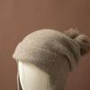 Autumn and winter new cashmere blended hat knitted hairball versatile bag head ear protection cold warm hat