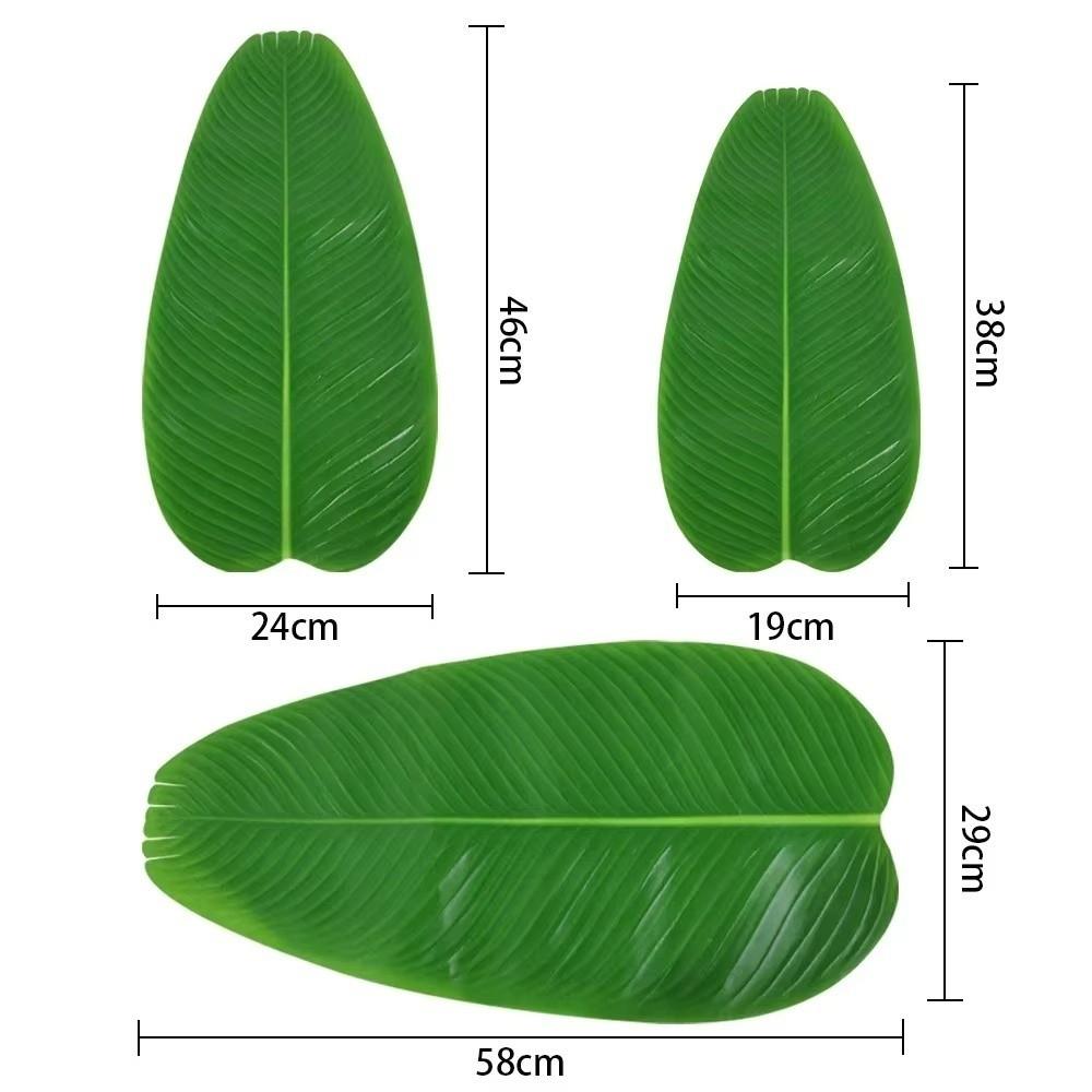 5Pcs Heat Resistant Artificial Banana Leaves Coasters Decor Waterproof Place Mat Anti Skid Simulation Kitchen Placemats