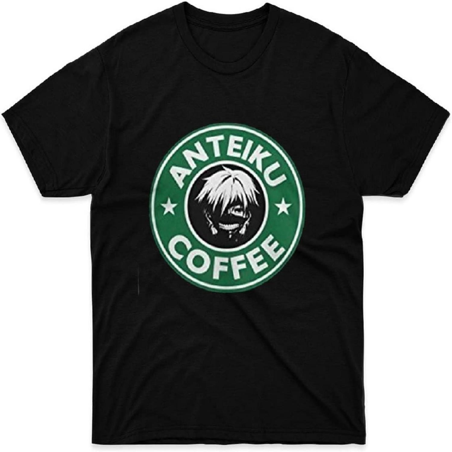 

Черная футболка Anteiku Coffee Tokyo Ghoul Футболка для мужчин с коротким рукавом Топ Футболка XXXXXL чёрный