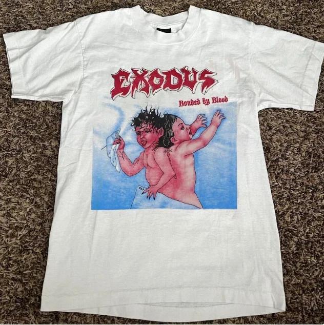 Exodus Bonded By Blood 1985 Tour White TShirt SN105 Unisex T-Shirt XXXL