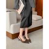 Sheepskin version temperament commuter pointed single shoes women's shallow mouth elegant high heels empty bag head sandals